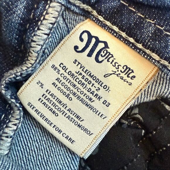 Miss Me 30 low rise bootcut embellished rhinestone jeans J1 2562 - Picture 4 of 14